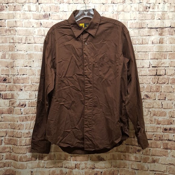 Browning Long Sleeve Casual Button Down Brown Size Med - Picture 1 of 10